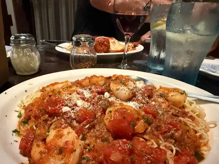 Shrimp Fra Diavolo over angel hair pasta